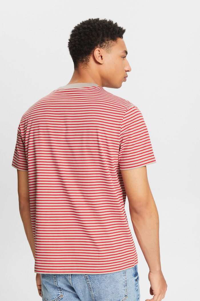 Striped Cotton Jersey T-Shirt, DARK RED, detail image number 2