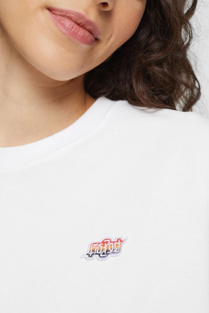 Ambigram 胸前刺繡短版 T 恤, 白色, detail image number 0