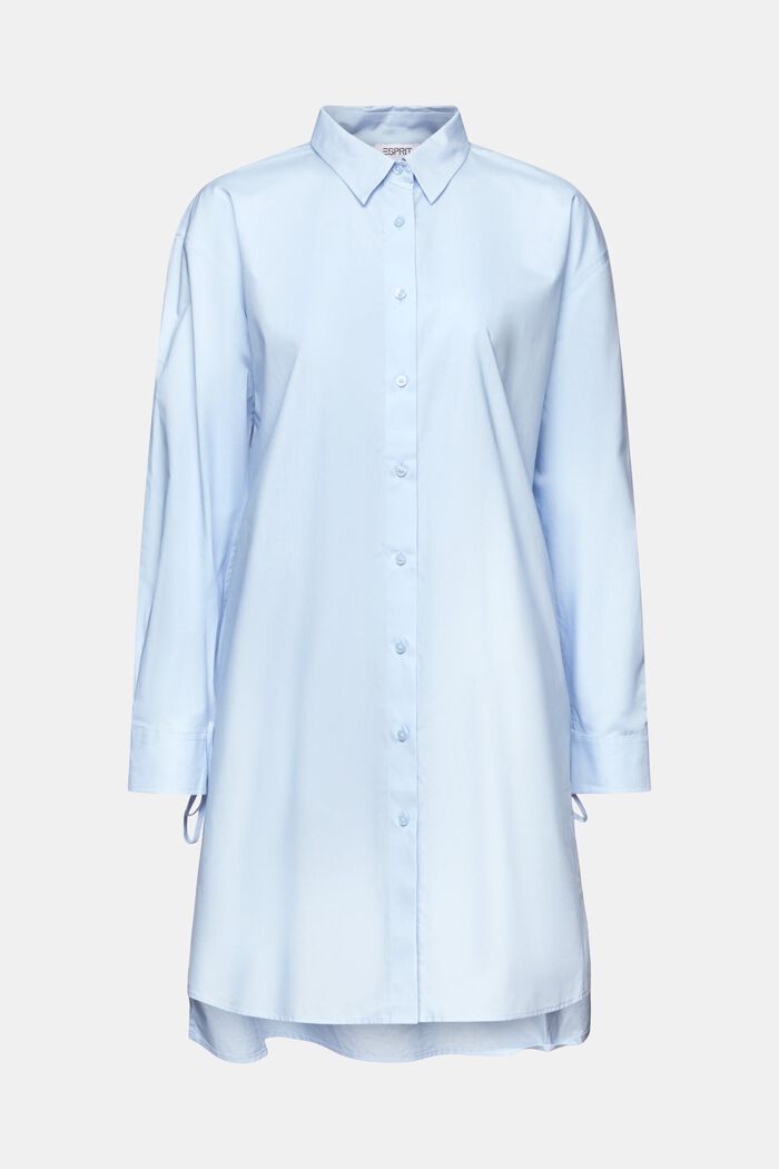 Tie-Detail Poplin Shirt Dress, LIGHT BLUE LAVENDER, detail image number 6