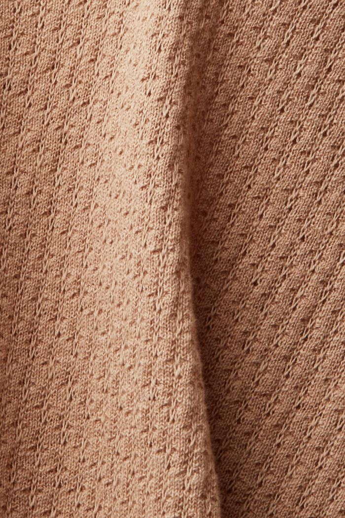 Pointelle polo jumper, silk blend, LIGHT TAUPE, detail image number 5