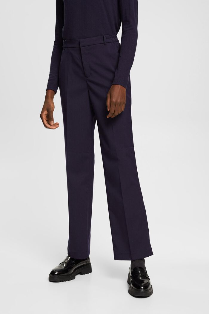 Straight leg trousers, NAVY, detail image number 0