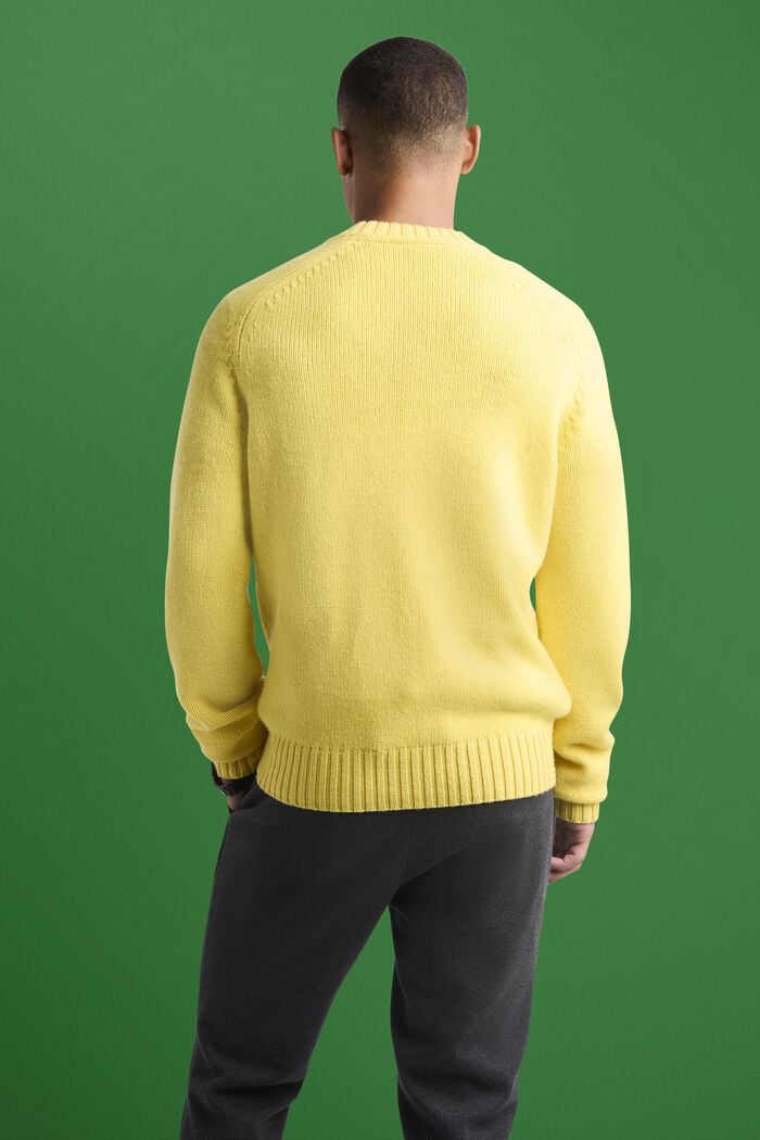 Chunk Knit Wool-Cashmere Sweater, PASTEL YELLOW, detail image number 1