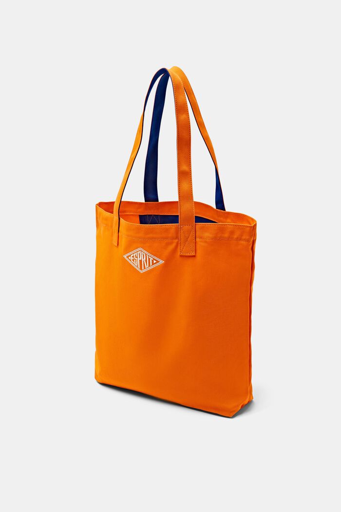 Logo Cotton Tote Bag, 橙紅色, detail image number 3