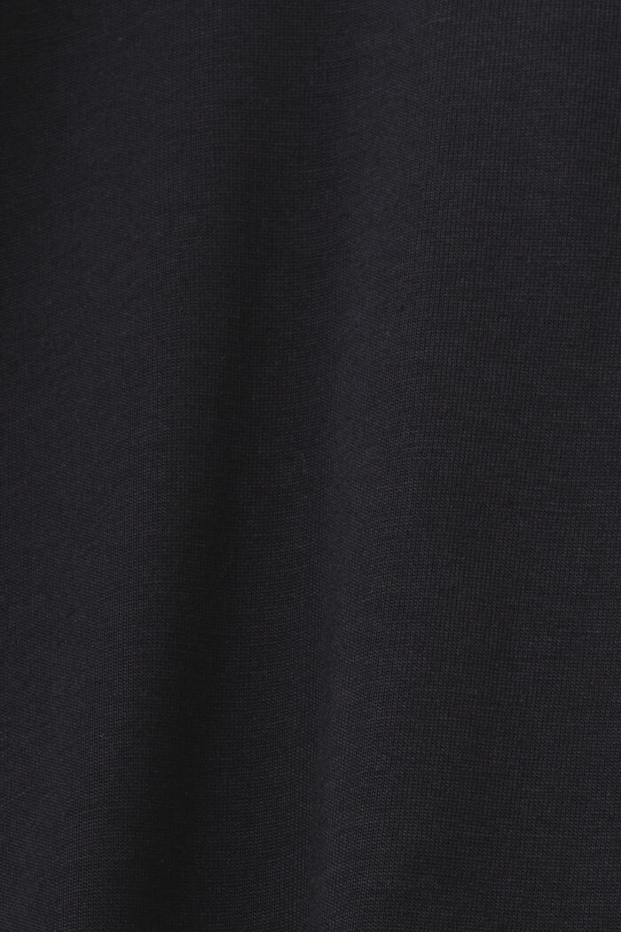 100%純棉平織布圓領T恤, 黑色, detail image number 5