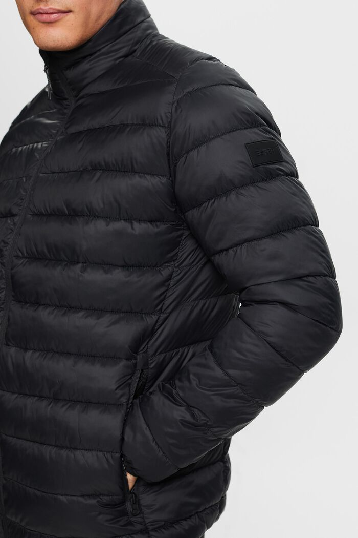 Quilted jacket with high neck, BLACK, detail image number 3