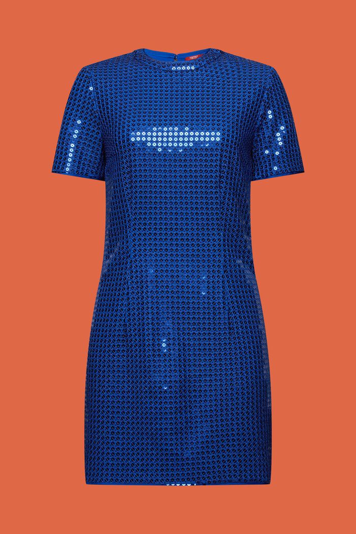 Sequin Mini Dress, BRIGHT BLUE, detail image number 6