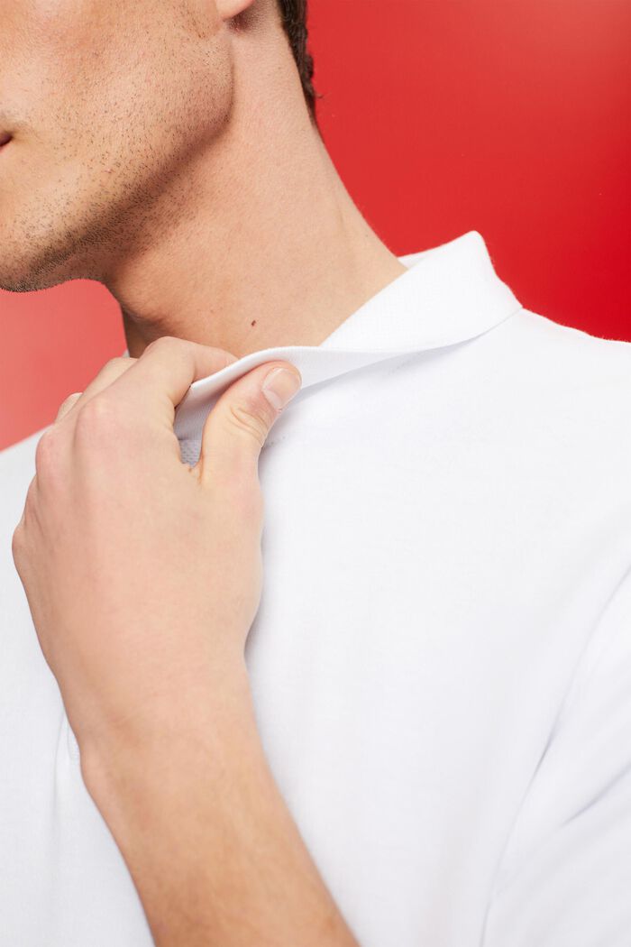 Pima cotton polo shirt, WHITE, detail image number 2