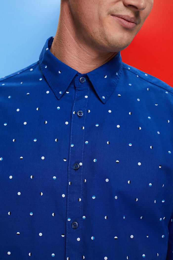 Slub cotton shirt with lunar dot pattern, INK, detail image number 2