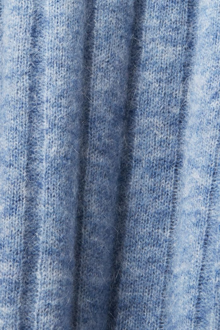 ‌超大廓形V領羅紋針織毛衣, 淺藍色, detail image number 5