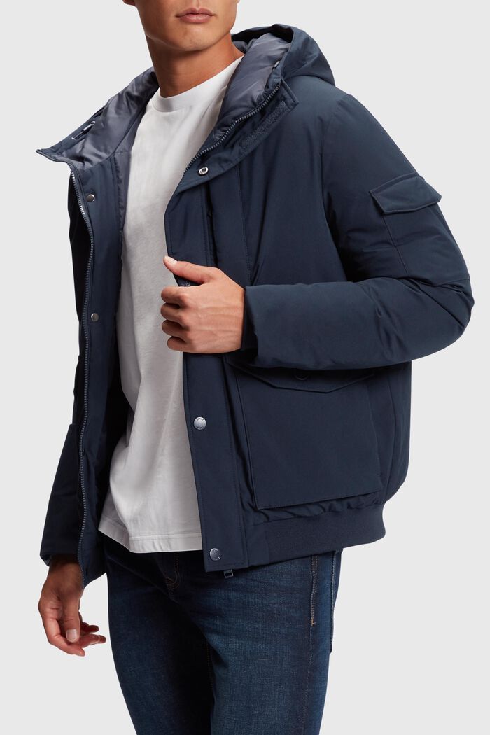 Down jacket with flap pockets, NAVY, detail image number 0
