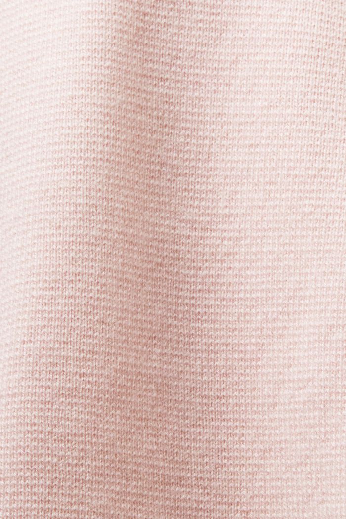 Unisex Wool-Cashmere Hooded Knit Sweater, LIGHT PINK, detail image number 6