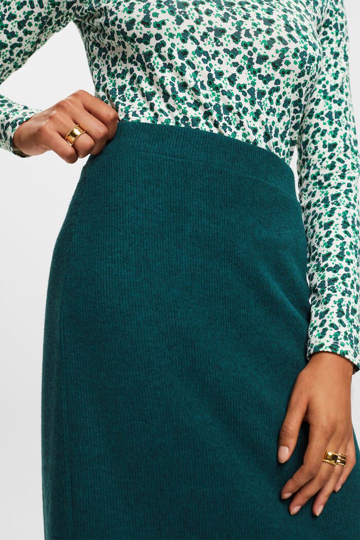 ‌針織中長款半身裙, 翡翠綠, detail image number 2