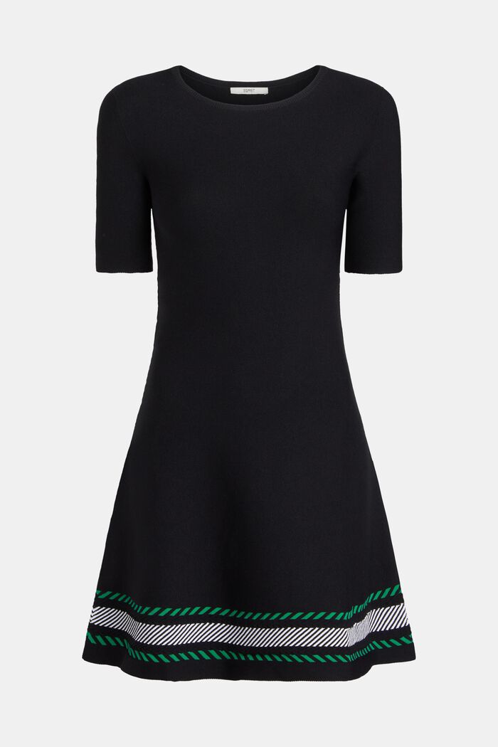 Seamless knit mini dress, BLACK, detail image number 3