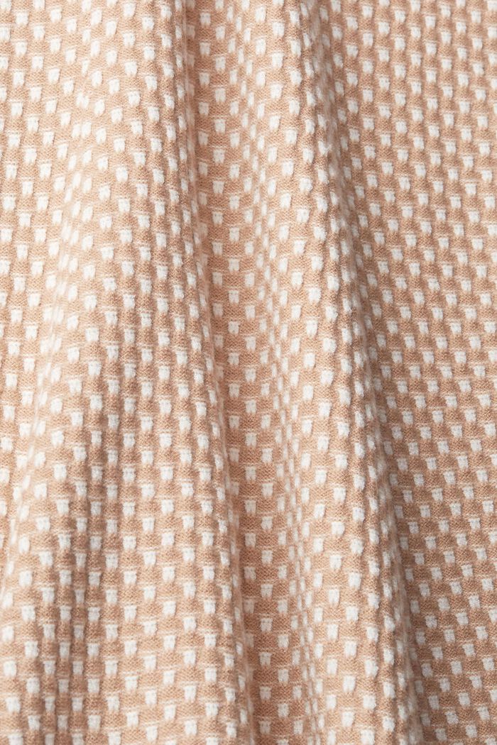 雙色紋理針織套頭毛衣, 米色, detail image number 4