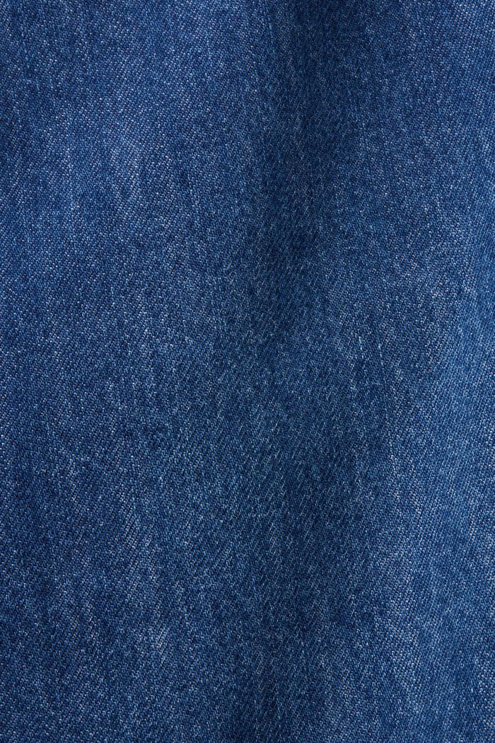 不對稱裙腰中長款半裙, BLUE DARK WASHED, detail image number 6