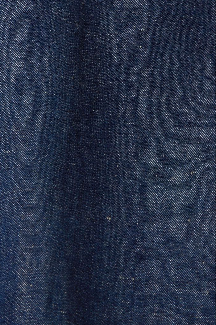 ‌牛仔風短袖恤衫, 藍黑色, detail image number 7