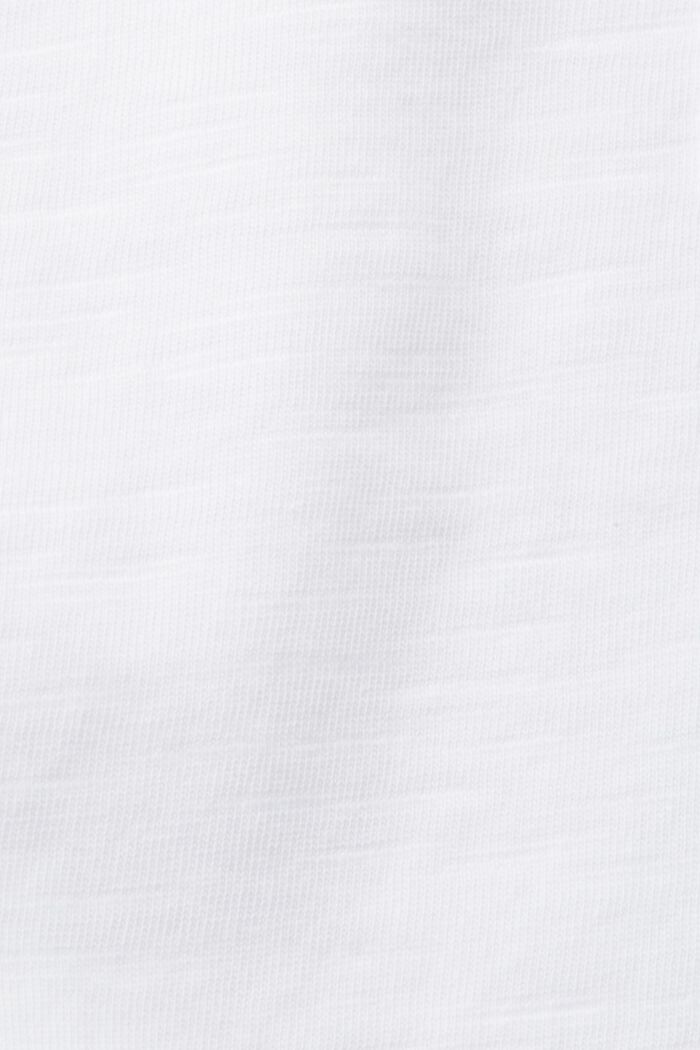 100%純棉蕾絲飾邊T恤, 白色, detail image number 4