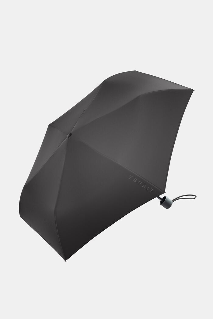 標誌印花口袋雨傘, 黑色, detail image number 0