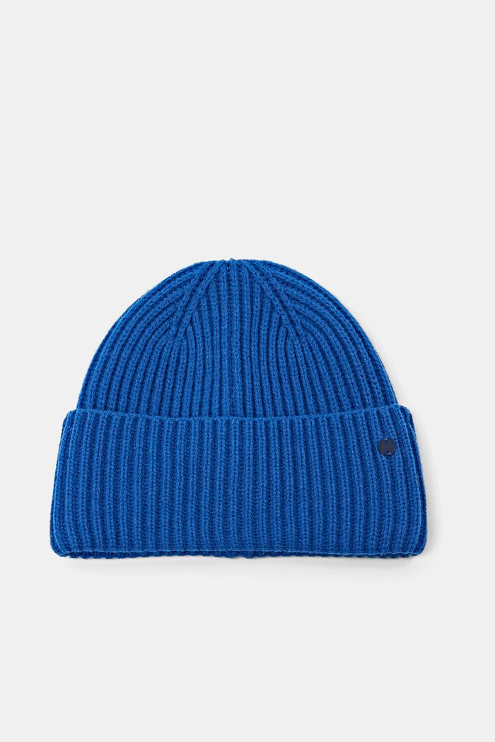羅紋針織圓帽, 藍色, detail image number 0
