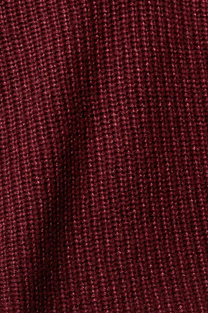 羊毛混紡套頭毛衣, 酒紅色, detail image number 1