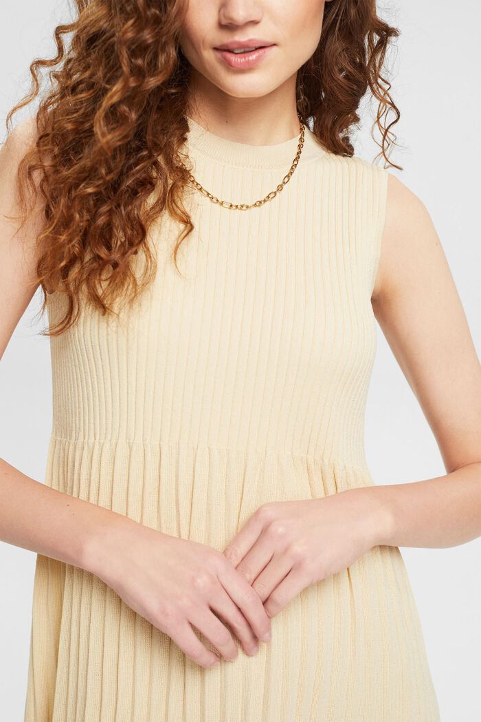 Pleated fit and flare dress, SAND, detail image number 0