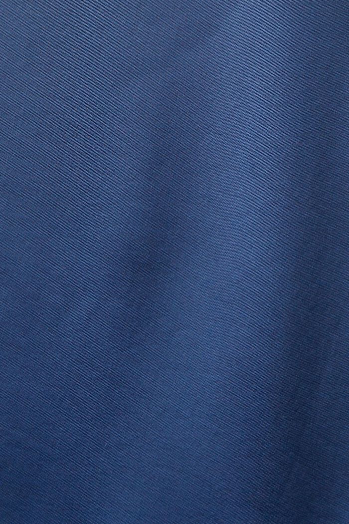 正面擊扣緞面女裝恤衫, 灰藍色, detail image number 5