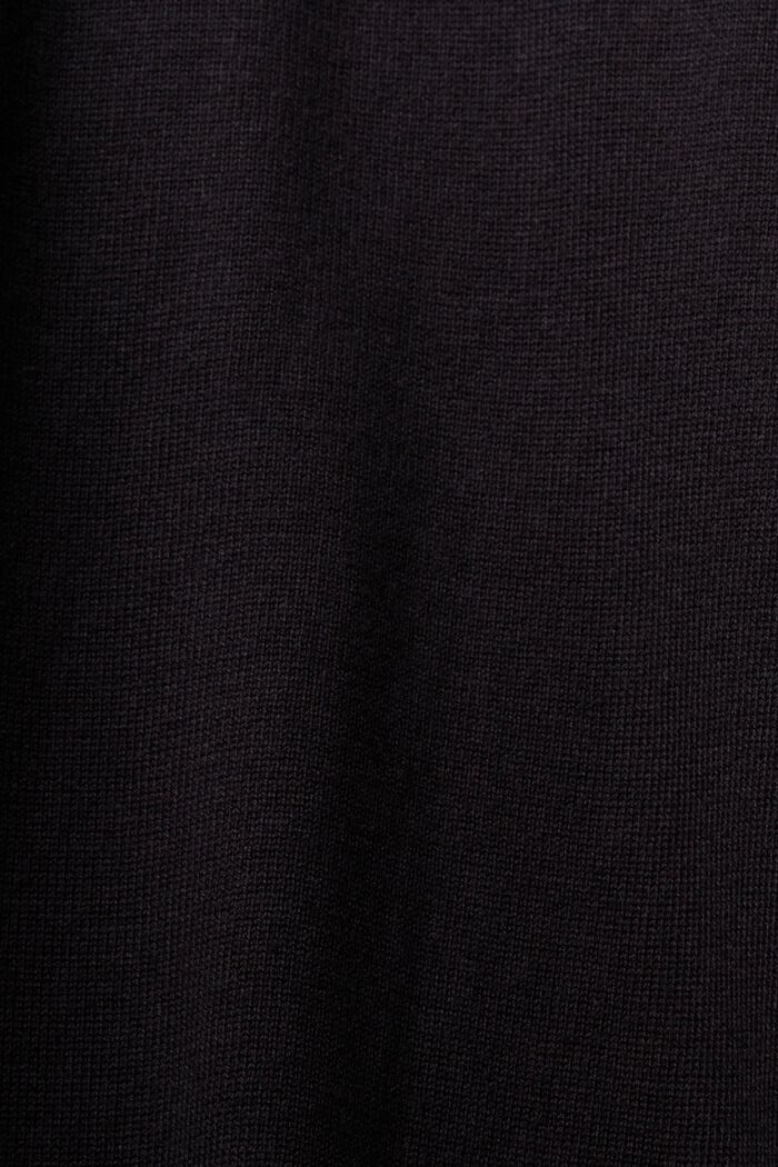 V領針織毛衣, 黑色, detail image number 5
