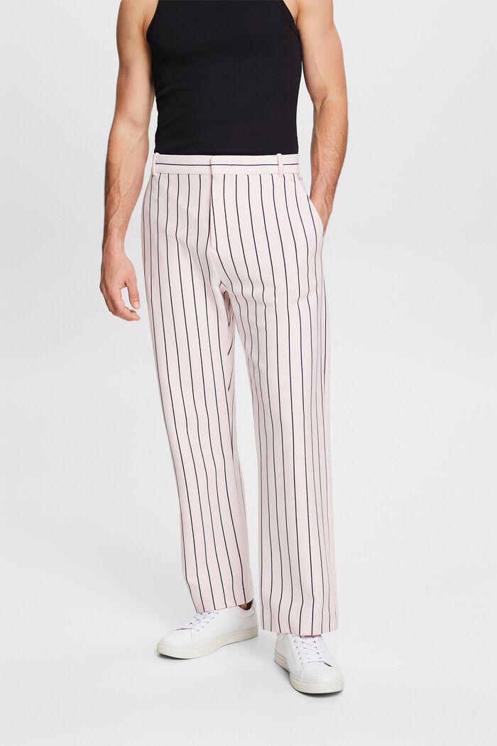Cotton Pique Pinstripe Suit Pants, LIGHT PINK, detail image number 0
