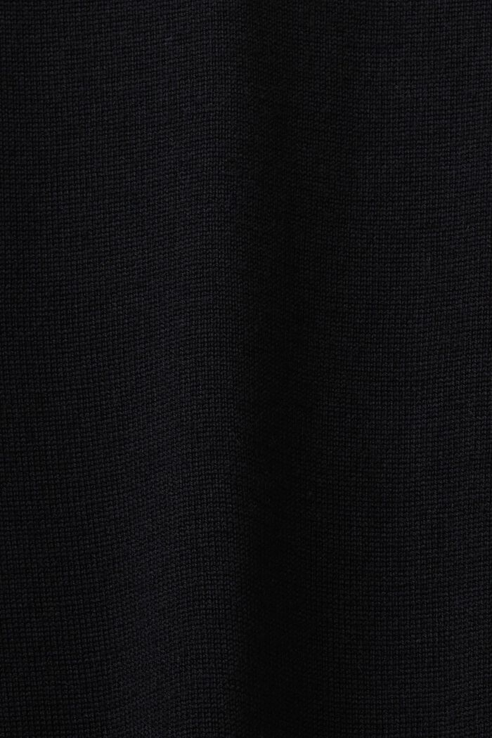 美麗諾羊毛樽領毛衣, 黑色, detail image number 5