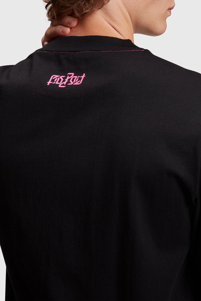 Relaxed Fit Neon Print Tee, BLACK, detail image number 3