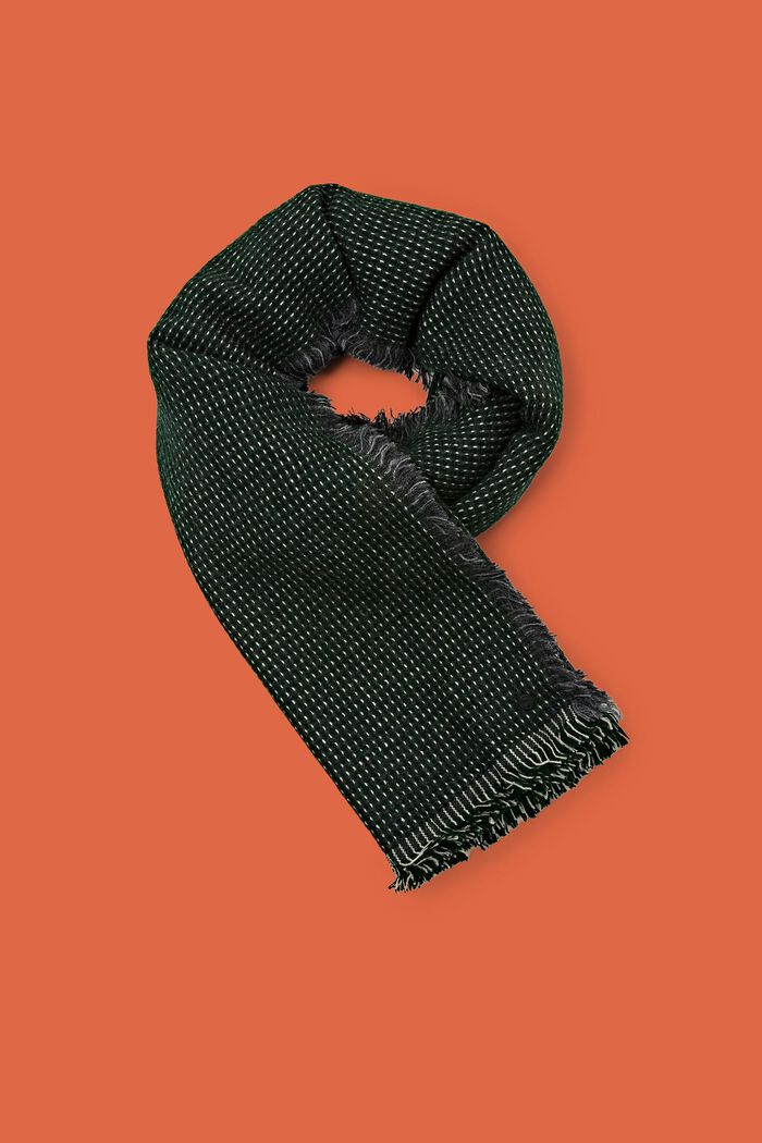 ‌結構感梭織圍巾, 翡翠綠, detail image number 0