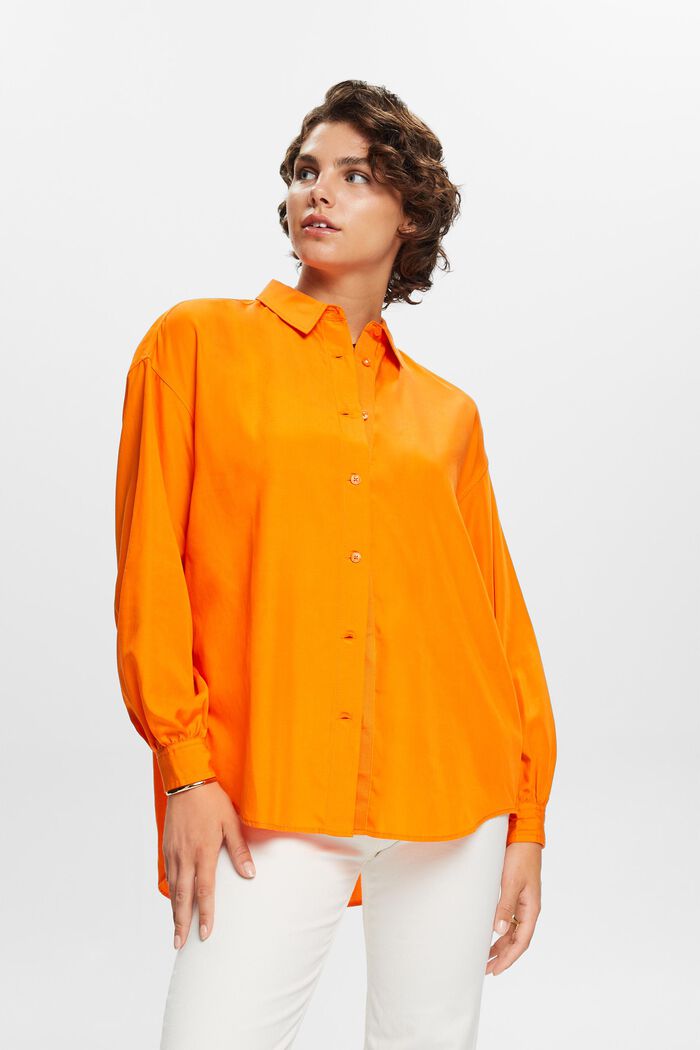 超大廓形女裝恤衫, 橙色, detail image number 0