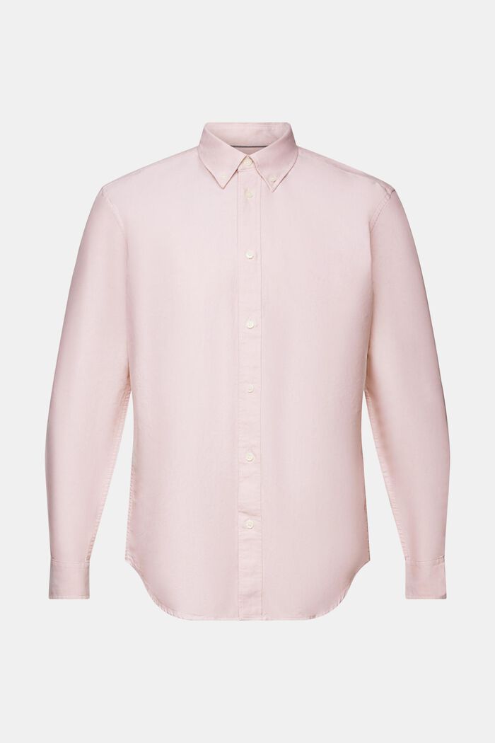 ‌棉質府綢扣角領恤衫, 粉紅色, detail image number 5