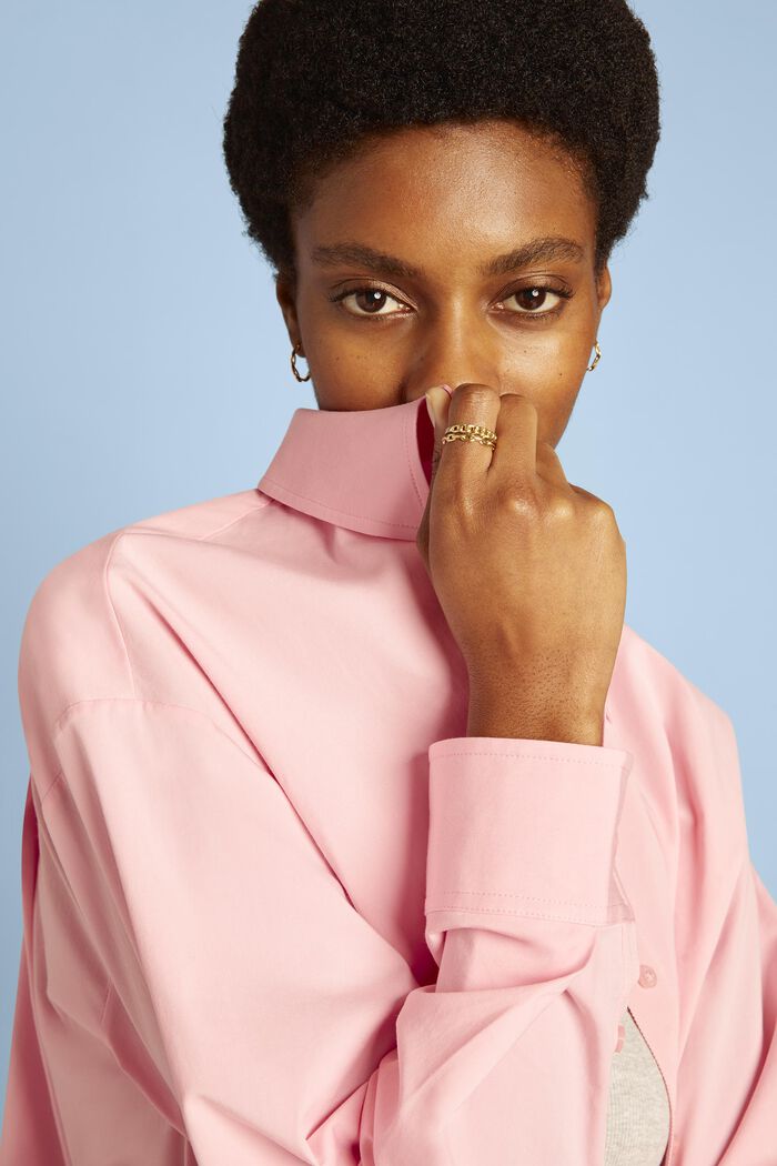 Oversized Button-Down Shirt, PINK, detail image number 2