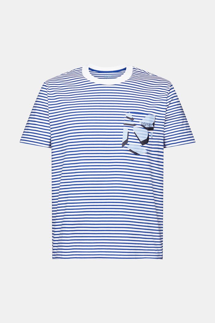 Striped Cotton Jersey T-Shirt, BRIGHT BLUE, detail image number 5