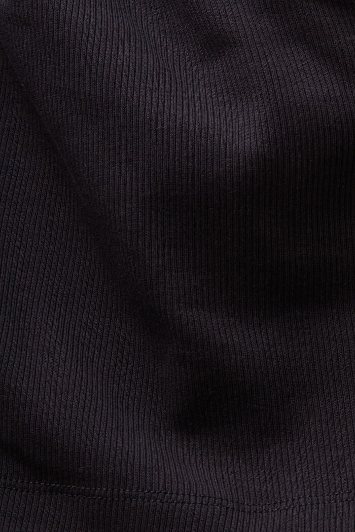 斜肩短款上衣, 黑色, detail image number 4