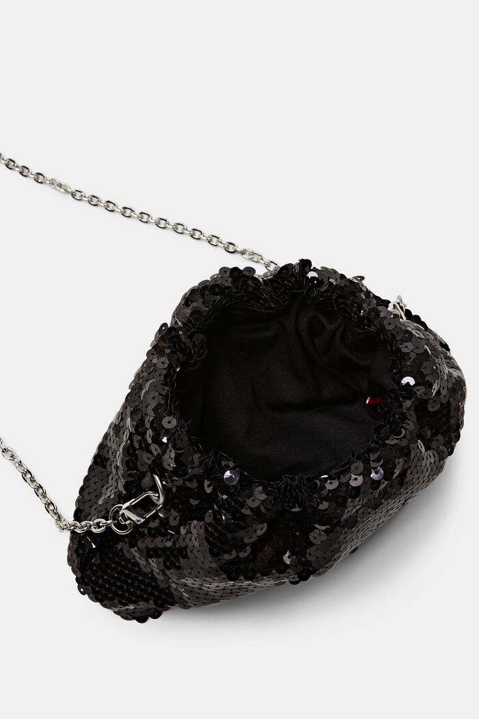 Small Sequin Pouch, BLACK, detail image number 3