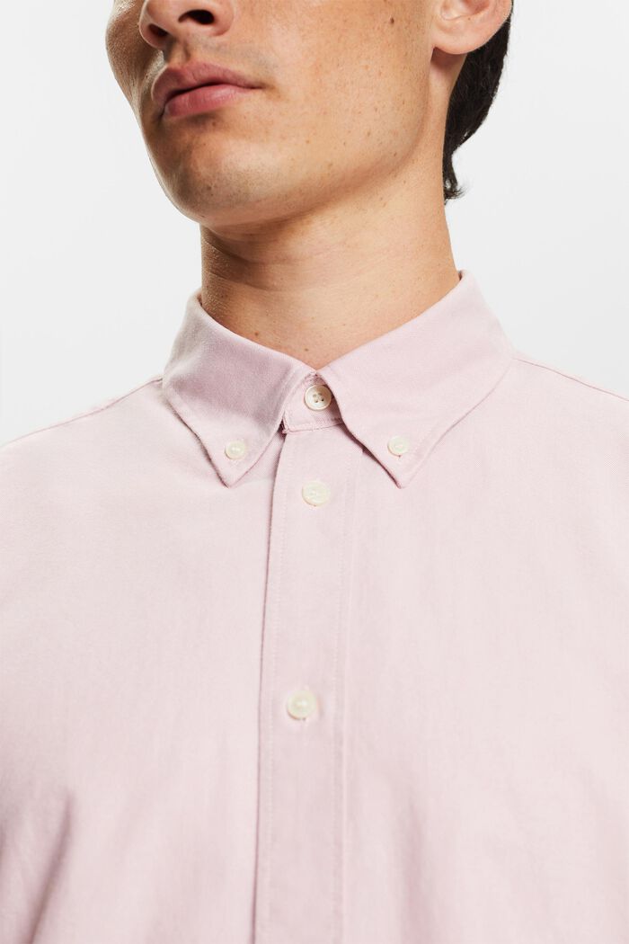 ‌棉質府綢扣角領恤衫, 粉紅色, detail image number 1