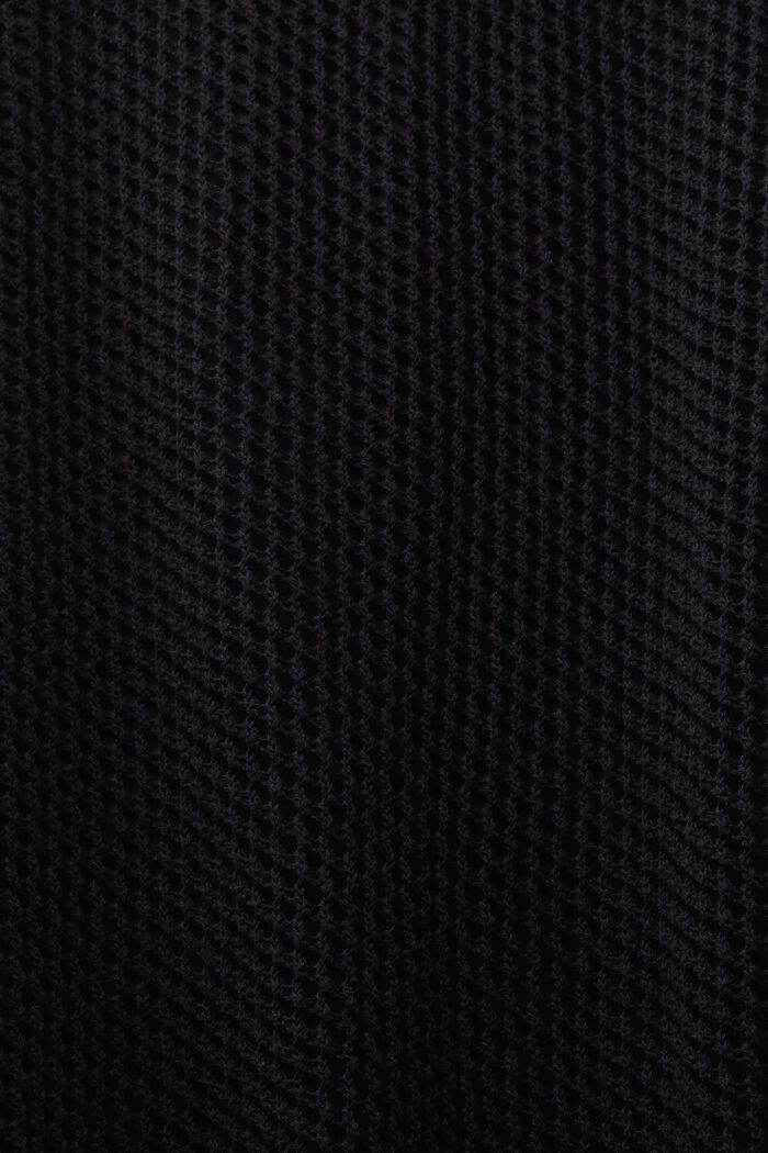 ‌網眼布中長款鉛筆半身裙, 黑色, detail image number 4