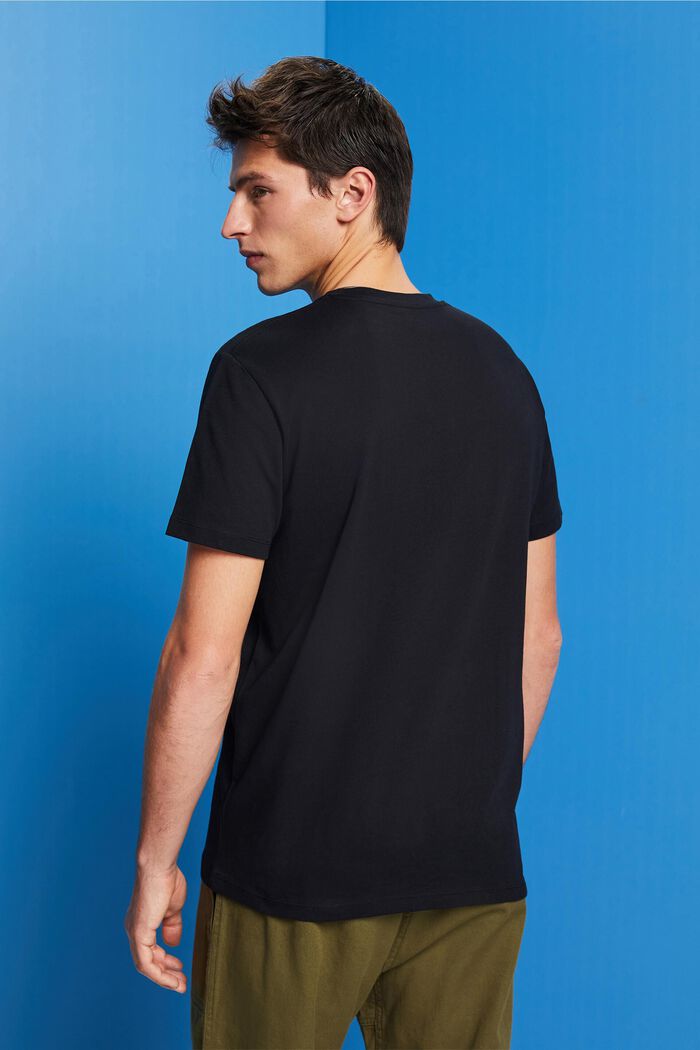Jersey t-shirt with a print, 100% cotton, BLACK, detail image number 3