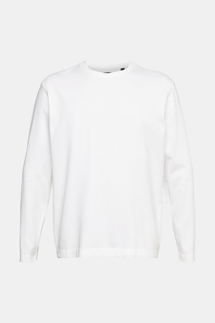 Jersey long sleeve top, WHITE, detail image number 2