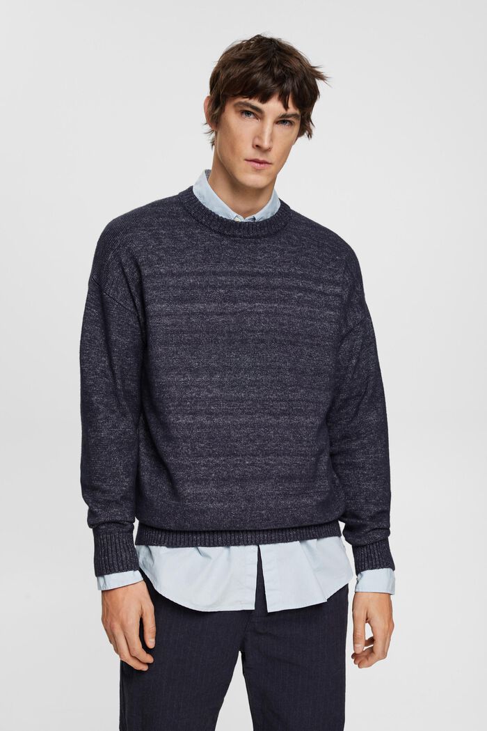 Crewneck Sweater, NAVY, detail image number 0