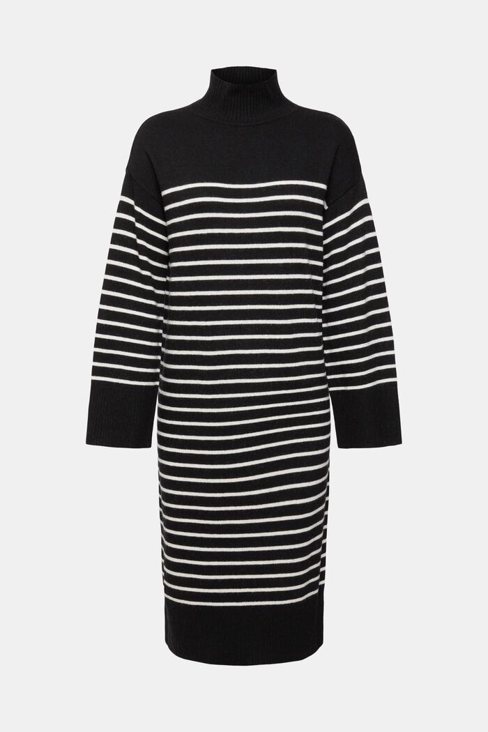 雙色調羊毛混紡連身裙，LENZING™ ECOVERO™, 黑色, detail image number 5