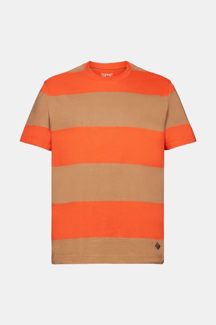 條紋LOGO標誌細節T恤, 橙色, detail image number 6