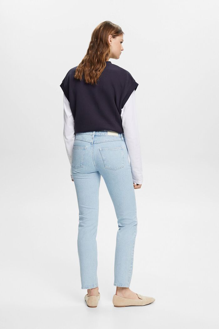 Mid-rise straight leg jeans, BLUE BLEACHED, detail image number 3