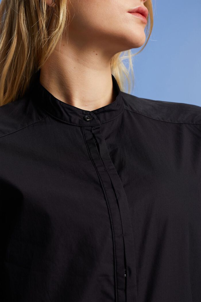 Blouse with round neck, organic cotton, BLACK, detail image number 2