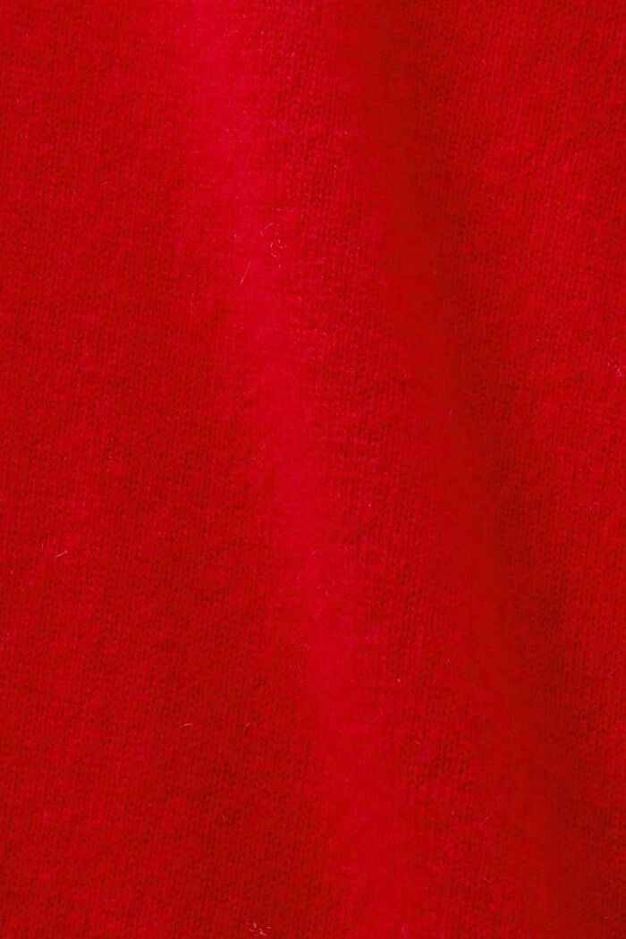 短袖羊絨毛衣, 紅色, detail image number 5