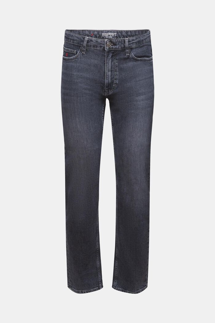 Mid-Rise Straight Jeans, BLACK MEDIUM WASHED, detail image number 7