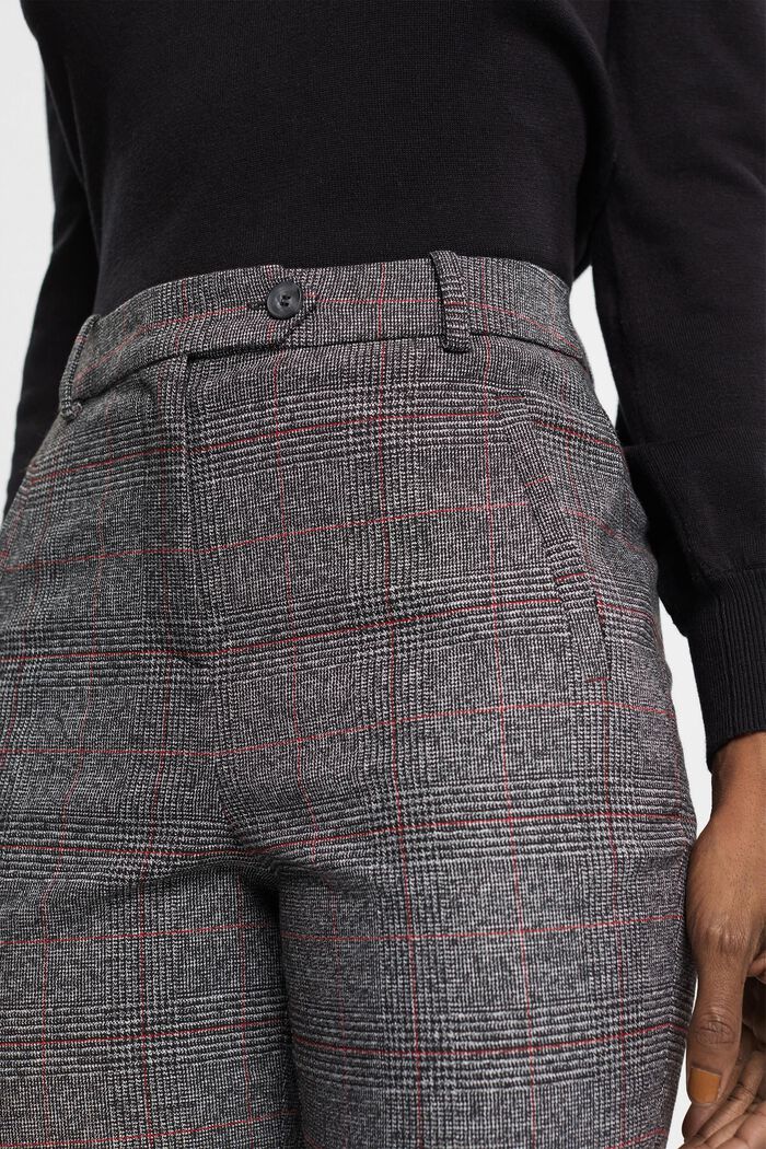 High-rise checked trousers, ANTHRACITE, detail image number 0