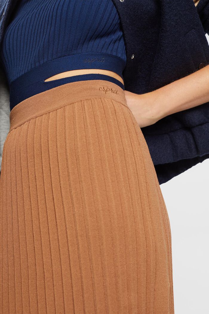 Pleated midi skirt, BROWN, detail image number 0